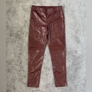 Easel Los Angeles Faux Leather Burgundy Leggins